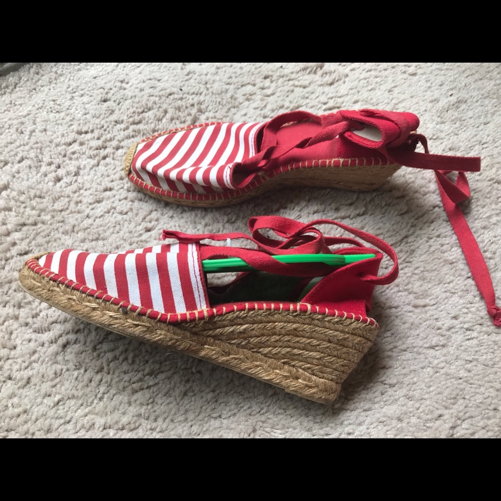 Strappy red sandals
